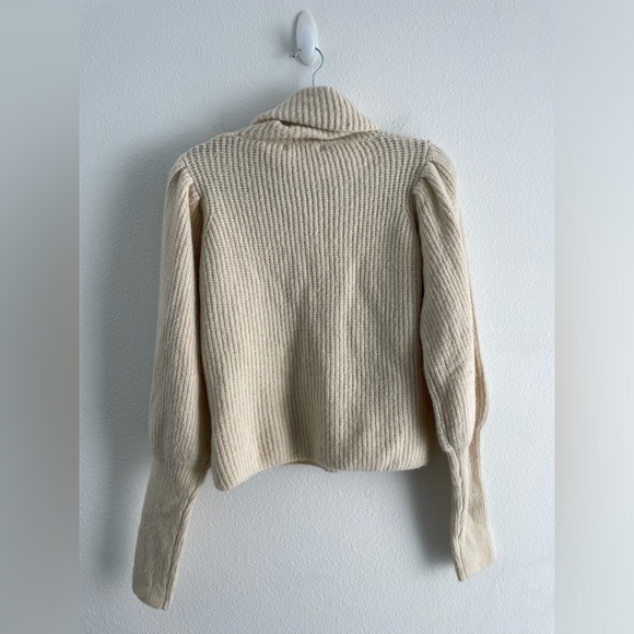 NWT Nasty Gal camel cream fold over turtleneck sweater balloon sleeves | S/M - Picture 7 of 10